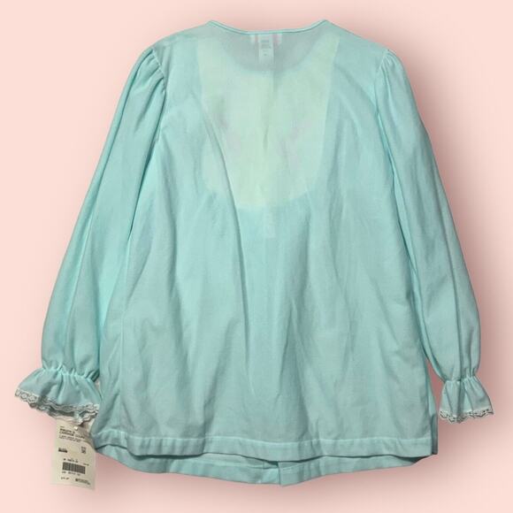 Vintage Sears Carriage Court Nightgown Turquoise Fleece Top Size 36 Small NWT - Picture 2 of 9